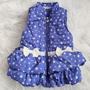 Perywinkle Star Puffer Skirted Vest 4T